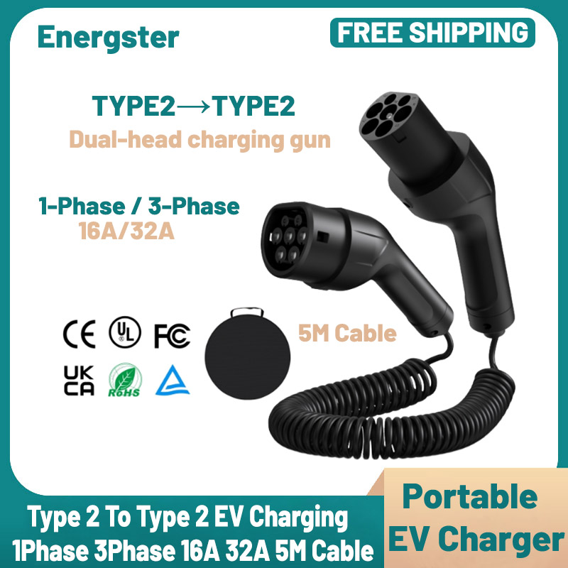 Ev Charger Type 2 22Kw 32A 3 Phase - Портативный зарядный кабель Type 2 -