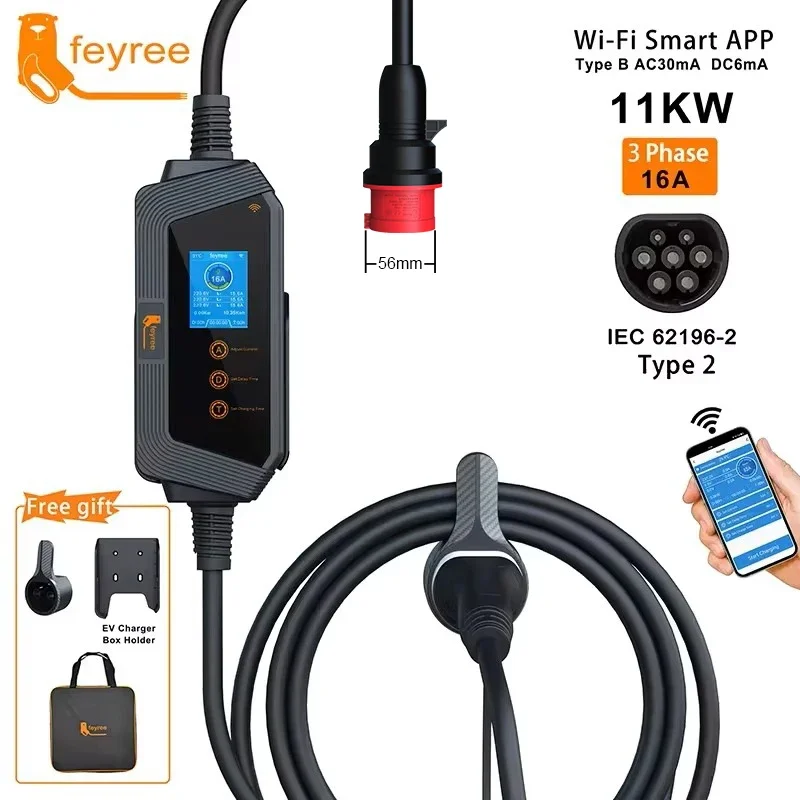 Портативное зарядное устройств – обзор и цена Type 2 Portable Ev Charger 11Kw Cee